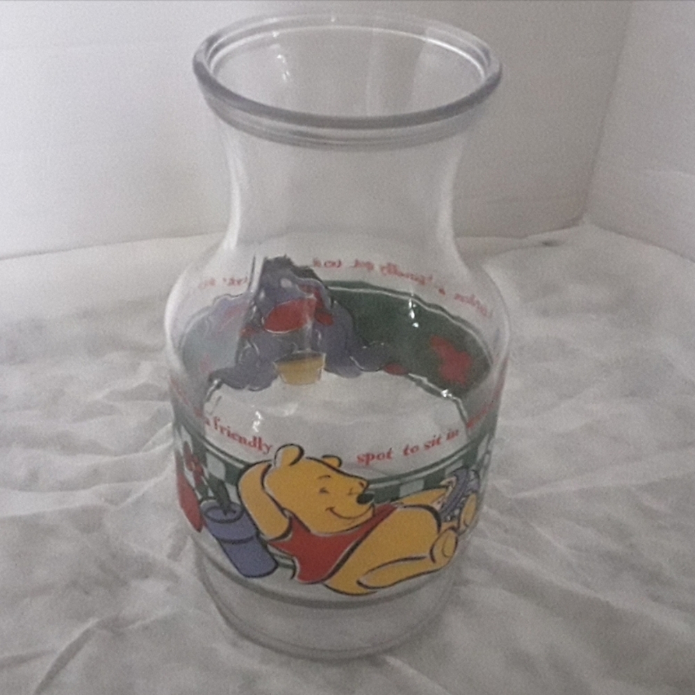 Vintage Winne The Pooh Eeyore Glass Pitcher Carafe